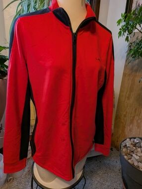 Women's Lauren Ralph Lauren Red/Blk Zip Frt Athletic Golf Jacket Sz Lg